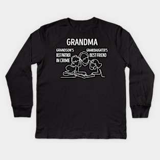 Grandma Grandson And Granddaughter Kids Long Sleeve T-Shirt